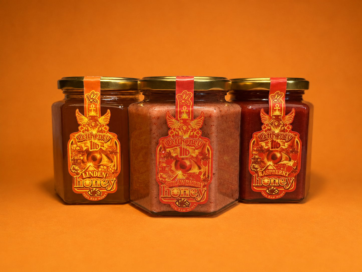 3x 1Lb RASPBERRY, STRAWBERRY, LINDEN bundle